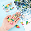 12Pcs 6 Styles Electroplated Natural Mixed Shell Big Pendants SSHEL-GA0001-06-3
