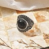 Natural Obsidian Adjustable Rings RJEW-I108-03AS-12-2