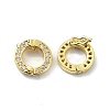 Brass Crystal Rhinestone Twister Clasps KK-P232-03A-G-1