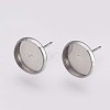 Non-Tarnish 202 Stainless Steel Stud Earring Settings X-STAS-I088-E-03P-1