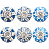 6Pcs 3 Styles Printing Porcelain Drawer Knobs FIND-GA0001-29B-1