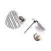 Non-Tarnish 304 Stainless Steel Stud Earring Findings STAS-I183-03B-P-3