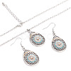 Bohemian Style Alloy Enamel Pendant Necklaces & Dangle Earrings Sets WG43411-11-2
