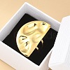 304 Stainless Steel Open Cuff Ring for Women RJEW-B109-06G-02-1