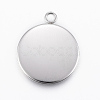 Tarnish Resistant 304 Stainless Steel Pendant Cabochon Settings STAS-E146-18P-18mm-2