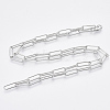 Brass Round Oval Paperclip Chain Necklace Making MAK-S072-05B-P-2