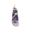 Natural Amethyst Pendants PALLOY-JF02086-03-3