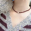 Faceted Glass & Imitaion Pearl Beaded Necklaces PZ5058-2-2