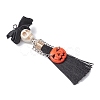 Halloween Dyed Synthetic Turquoise & Polyester Tassel Big Pendants PALLOY-JF04538-3