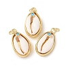 Natural Cowrie Shell Pendants KK-C143-40B-G-1
