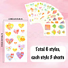36Pcs 3 Style PVC Waterproof Self-Adhesive Picture Stickers STIC-SP0001-10-2