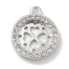 Rack Plating Brass Micro Pave Clear Cubic Zirconia Pendant Cabochon Setttings KK-L224-048P-1