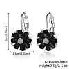 Brass Flower Hoop Earrings JJ3056-7-1