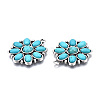 Synthetic Turquoise Pendants PALLOY-N157-040-3