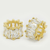 Brass Cubic Zirconia Beads ZIRC-F001-114-2