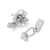 Brass Micro Pave Clear Cubic Zirconia Fold Over Clasps KK-U052-01P-2