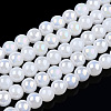 Electroplate Imitation Jade Glass Beads Strands GLAA-T032-J4mm-AB01-1
