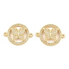 Brass Micro Pave Clear Cubic Zirconia Connector Charms CU-CBA908F-04G-01-1