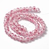 Handmade Silver Foil Glass Lampwork Beads Strands LAMP-R141-8mm-14-5