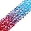 Gradient Color Baking Painted Glass Bead Strands DGLA-A039-T6mm-A017-4