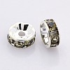 Brass Grade A Rhinestone Spacer Beads RB-A014-Z6mm-12S-2