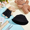 1Pc Cotton & PU Leather Suspender Trousers and 1Pc Cloth Bucket Hat for Dolls Accessories DOLL-WR0001-05B-4