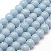 Natural Angelite Beads Strands G-F475-08-8mm-1