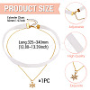 Brass Micro Pave Clear Cubic Zirconia Snowflake Pendant Single Face White Velvet Ribbon & Brass Chain Double Layered Choker Necklaces NJEW-TAC0037-3