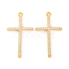 Brass Micro Pave Clear Cubic Zirconia Pendants KK-U017-09F-G-1