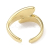 Leaf 304 Stainless Steel Rhinestone Cuff Ring for Women RJEW-C099-03G-01-3