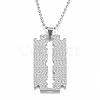 Rainbow Alloy Blade Pendant Necklaces NJEW-O121-02P-4