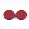 Painted Natural Wood Beads WOOD-S049-02B-10-2