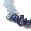 Chakra Natural Rose Quartz & Quartz Crystal & Red Jasper & Green Aventurine & Lapis Lazuli & Amethyst Chip Beaded Stretch Bracelets BJEW-JB10777-02-3