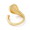 Rack Plating Brass Blank Teardrop Open Cuff Rings RJEW-E290-03G-3