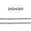 Non-Tarnish 3.28 Feet 304 Stainless Steel Rope Chains X-CHS-F003-05P-A-2