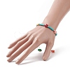 Dyed Synthetic Turquoise(Dyed) Heishi Beaded Bracelets with Dyed Synthetic Coral Starfish BJEW-JB09194-01-3