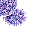 Opaque Picasso Cylinder Glass Beads SEED-Q039-06A-06-1