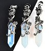 Natural & Synthetic Mixed Gemstone Faceted Double Termimal Pointed Big Pendants G-P547-03AS-A-2