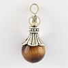 Natural Tiger Eye Pendants G-Q459-02L-1