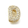 Brass Micro Pave Cubic Zirconia Letter Multi-Strand Links KK-D295-32G-04-1