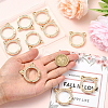 10Pcs Zinc Alloy Crystal Rhinestone Spring Gate Rings FIND-SC0019-51B-4