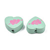 Spray Painted Maple Wood Beads WOOD-Q030-88F-3