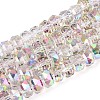 Electroplate Transparent Glass Beads Strands X-EGLA-N022-04A-D18-1