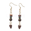 Alloy Enamel Pine Cone Dangle Earrings EJEW-JE06630-2