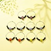 Sport Theme Acrylic Round Beaded Hoop Earrings EJEW-JE04977-2