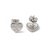 Rack Plating Brass Micro Pave Clear Cubic Zirconia Stud Earrings EJEW-K299-01P-X-4