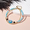 Evil Eye Multi-strand Bracelet for Girl Women BJEW-JB07111-02-2