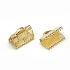 Brass Ribbon Crimp Ends KK-T032-147G-1
