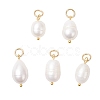 2Pcs 2 Colors Natural Cultured Freshwater Pearl Rice Pendants PALLOY-JF04200-2