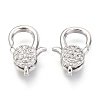 Brass Micro Pave Cubic Zirconia Lobster Claw Clasps ZIRC-O038-23P-1
